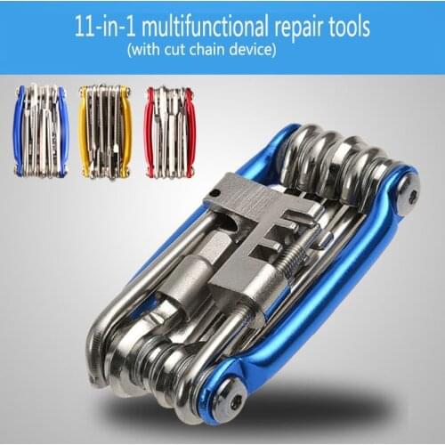 11 in 1 Bicycle Mountain Road Bike Tool Set multi Bicycle Cycling Multi Function Repair Tools Kits Wrench Screwdrive Chain Cutt