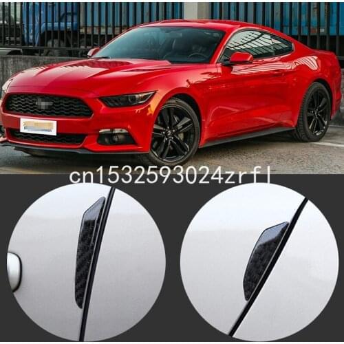 For Ford Mustang Car Side Door Edge Guard Bumper Trim Protector 4pcs PVC carbon fiber Stickers