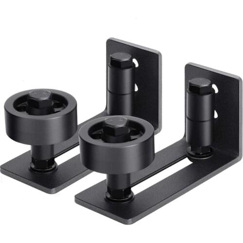 Barn Door Sliding Floor Guide Adjustable Black Carbon Steel Sliding Door Running Track for Barn Door Glass Wooden Door