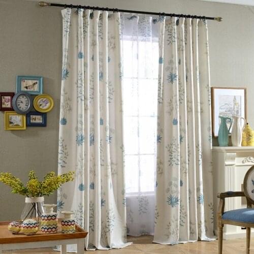 Fancy Window Curtains Printed Linen Curtains for Bedroom Living Room Sheer Voile Curtains Window Drapes Ready Made