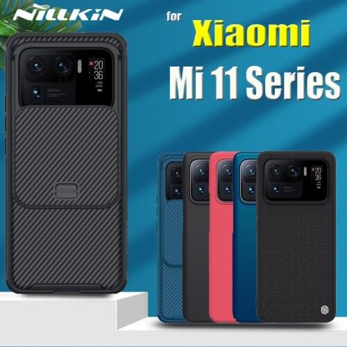 Nillkin Slide Camera Protection Hard Frosted Fiber Textured Case for Xiaomi Mi 11 Ultra 5G Mi11 Pro M11 Lite 4G Mi 11X Pro 11i