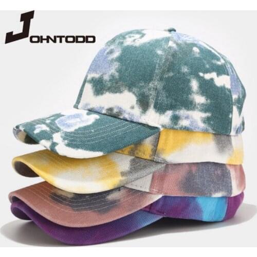 2020 new fashion tie-dye baseball cap spring mens and womens trend colorful snapback hat outdoor adjustable sunscreen graffiti