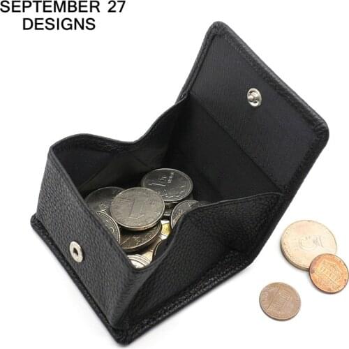 New Fashion Mini Coin Purses Men Genuine Leather Women Square Coin Pocket 100% Cowskin High Quality Casual Hasp Money Bag Wallet