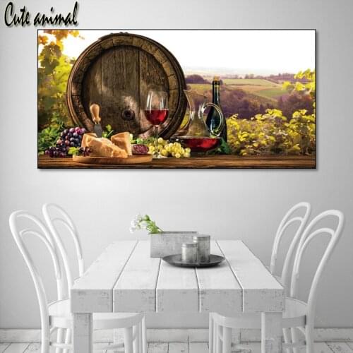 Full square round 5d diy Diamond Painting cross stitch kits Food Wine mosaic diamond embroidery Kitchen Home Decor large size