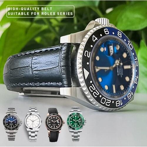 Genuine Leather Watchbands For Rolex DAYTONA SUBMARINER Oyster GMT Watch Accessories Watch Strap Bracelet Watch Band Watch Belt