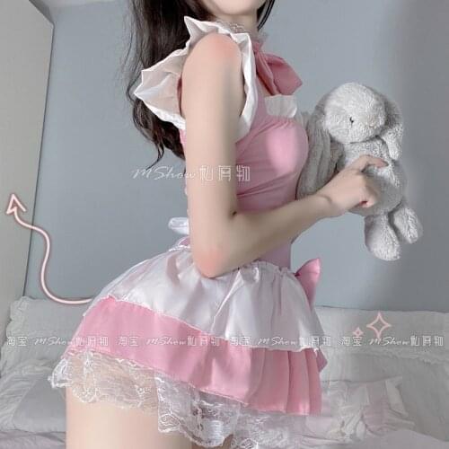 Sexy Nightdress Maid Cosplay Costumes Cafe Waitress Erotic Outfit for Women Couple Sex Party Uniform Apron French Attendant