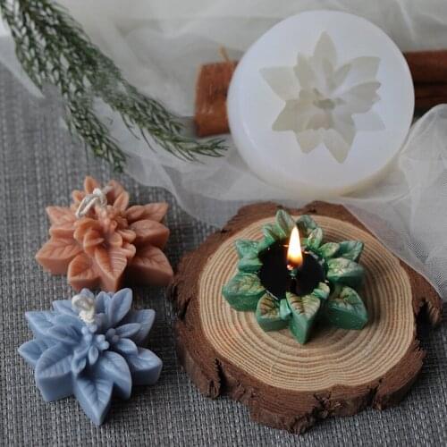 Christmas Flower Silicone Mold Aromatherapy Candle Mold Resin Molds Cake Decorating Handmade Soap Mold Candle Hand Making Tools