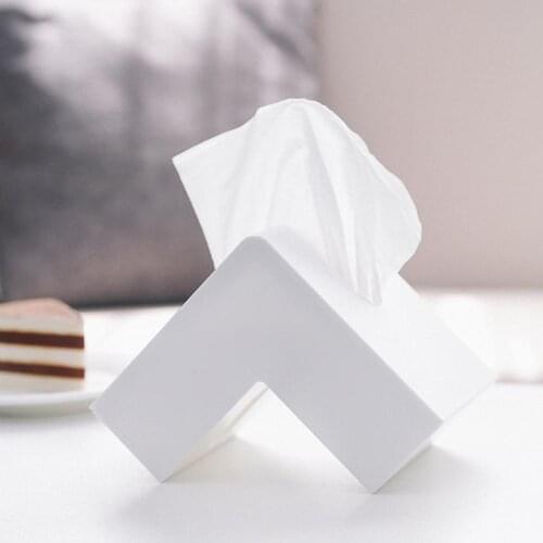 Nordic Right Angle Desktop Napkin Paper Storage Case Tissue Box Holder Organizer Paper Storage