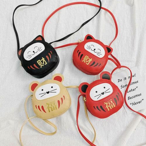 Children Cute Cartoon Mini Crossbody Bags Lucky Cat Baby Girls Coin Purse Boy Kids Accessories Shoulder Bag Wallet Money Bags