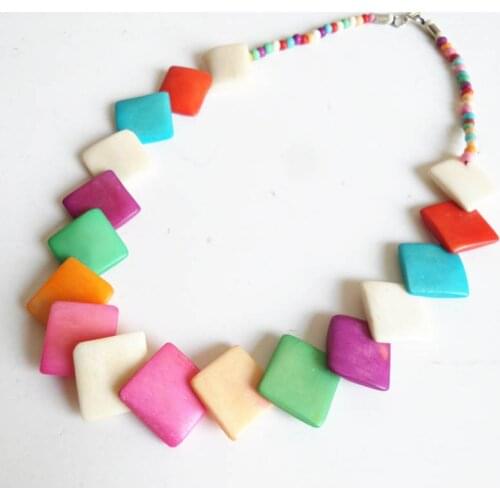 TNL383 Tibetan colorful Yak Bone necklace Nepal vintage jewel for Summber Beach