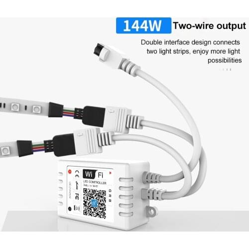 Wifi Smart Controller Colorful Dual Load RGB Light Brightness Adjustment Time Switch Voice Control Works With Alexa Google