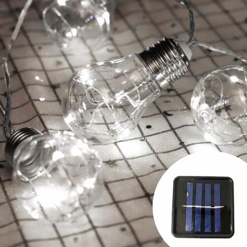 5M 10Bulbs Waterproof Outdoor Solar Bulb Light String Garland LED String Lights Ball Globe Patio Chain Lamps Christmas Fairy Str