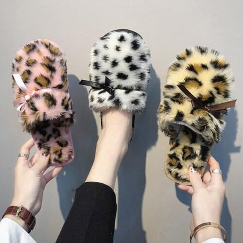 Furry Women Slippers Winter Female Plush Indoor Flat Shoes Home Warm Womens Casual Slip On Slides Ladies Flats Footwear 2021