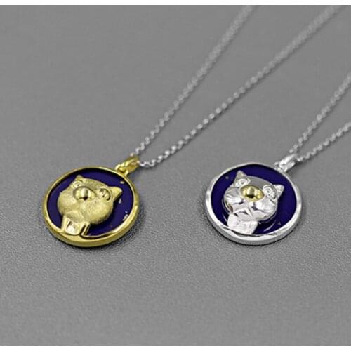 S.EAST SUN 925 Sterling Silver Handmade Blue Sapphire Round Pendant exquisite jewelry suitable for womens party gifts