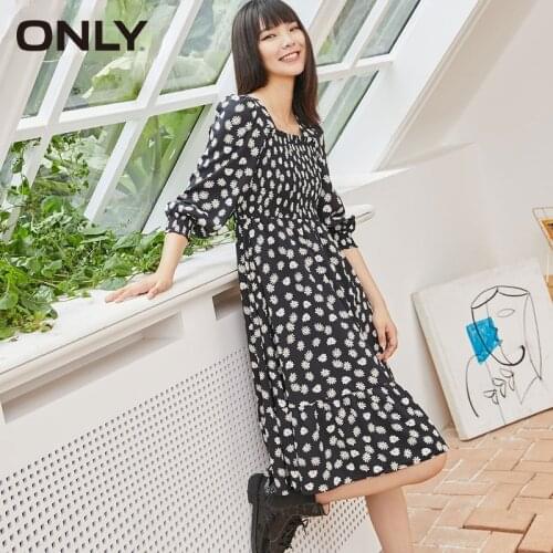 ONLY Square Collar Printed Mid Length Dress|120307233