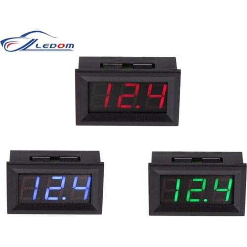 0.56inch Mini Digital Voltmeter DC 0V to 100V Digital Voltage Panel Meter For 6V 12V 24V Auto Electromobile Motorcycle Car