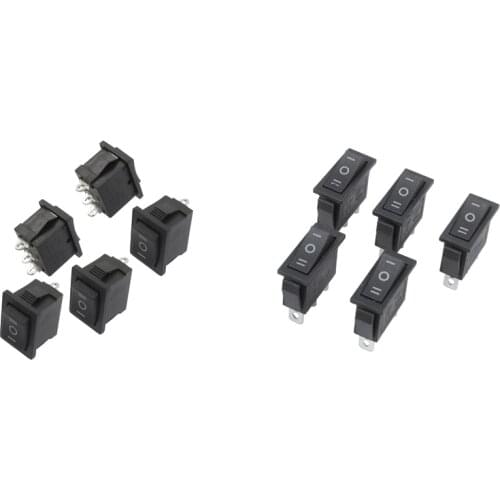 10 Pcs SPDT On/Off/on Mini Black 3 Pin Rocker Switch, AC 6A/250V 10A/125V & AC 10A/250V 15A/125V