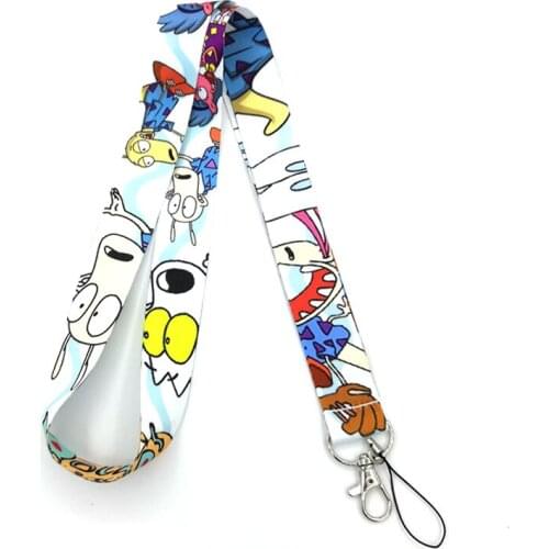 100pcs Rockos modern life DIY women kids Neck Lanyard keychain Mobile Phone Strap ID Badge Holder Key Chain Keyrings cosplay