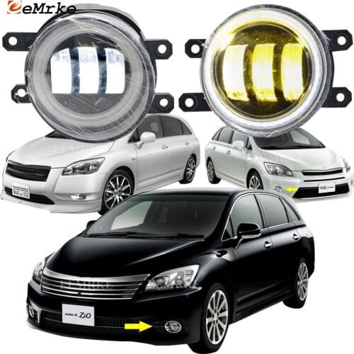 2-Pcs Full LED Angel Eye DRL Daylight for Toyota Mark X ZiO (ANA10) 2007 '08 '09 -'13 Anti Fog Lights Low Beam Car Accessories