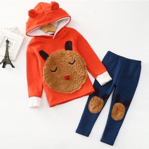 2018 winter spring and autumn new Children, girls baby hooded sweater dress and pants