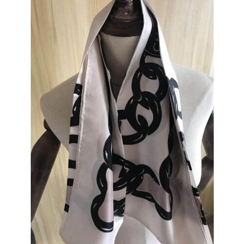 2020 new arrival autumn winter classic design 100% silk scarf 90*90 cm square shawl twill wrap for women lady free shipping