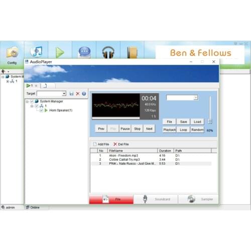 Ben & Fellows 540101 IP System Manager Software IP PA system