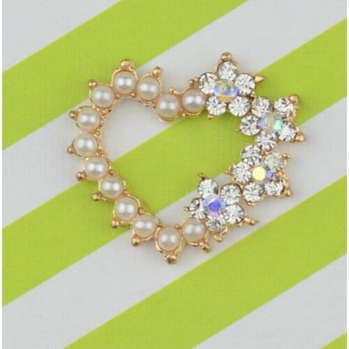 Free Shipping Wholesale 50pcs/lot 25x22mm Rhinestone Flatback Button For Hair Flower Wedding Invitation DUANWU001