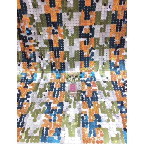 Shinny sequins tulle mesh lace fabric with sequins BZL-6.0304 african net lace fabric for party dress