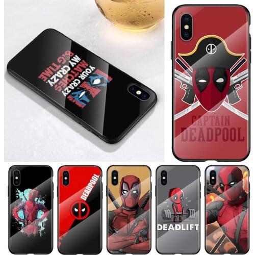 Deadpool Marvel Cool For Apple iPhone 12 11 8 7 6 6S XS XR SE X 2020 Pro Max Mini Plus Tempered Glass Phone Case