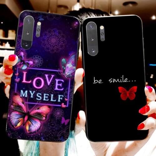 YJZFDYRM Butterfly Customer Phone Case For Samsung Note 7 8 9 10 Plus lite Galaxy J7 J8 J6 Plus 2018 Prime