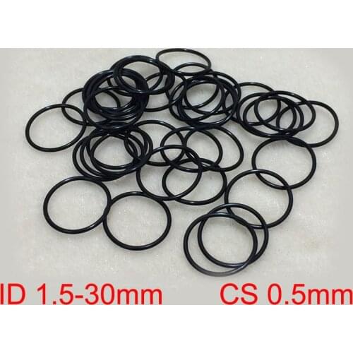 100 PCS Black NBR rubber O ring O-ring Oring Seal Rubber Gaskets CS0.5mm x ID 1.5 1.8 2 2.5 3 4 5 6 7 8 9 10 11 12 13.5 15 30mm