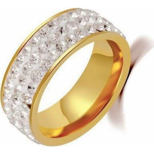 CTR2 Irregula Double layer Inlaid Zircons Ring for Women Light Luxury Open Ring Jewelry Gift