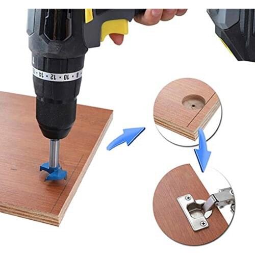 Wood Jig 35mm Hinge Jig Hole Saw For Furniture Door Cabinet Hinge Installation Pocket Hole Jig Tool For Carpentry Blue