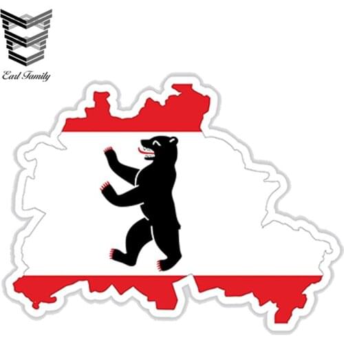 EARLFAMILY 13cm x 9.75cm Car Styling Berlin Map Flag Car Sticker Silhouette Helmet Laptop Tablet Locker Waterproof Accessories