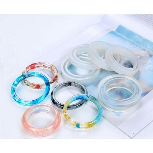 4 Shapes DIY Epoxy Mold Bracelet Silicone Mold Crystal Epoxy Mold Resin Dried Flower Creative Handmade Jewelry 54 58 60 62 mm