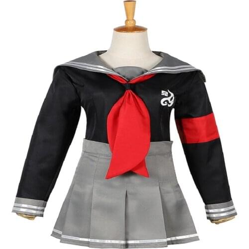 Anime Cos Danganronpa: Trigger Happy Havoc Peko Pekoyama Cosplay Costumes Sets Suit Lolita Student Girls Dress