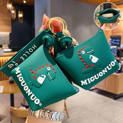 Creative Cute Dinosaur Coin Purse Keychain Storage bag for Womens Bag Pendant Key Chain Car Kids Backpack Keyring Gift