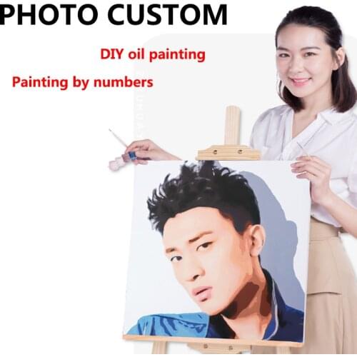 36 Colors Photo Custom Personalised Paint By Numbers DIY Photo Custom Painting By Numbers Portrait Children Pets landscape Photo