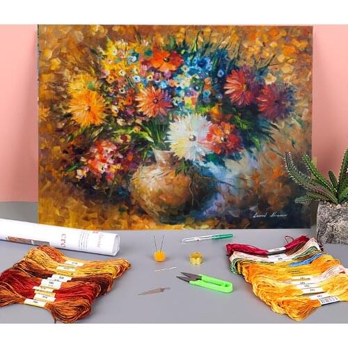 Slowing Time Printed Canvas 11CT Cross-Stitch Embroidery Kit DMC Threads Handiwork Craft Knitting Handmade Sales Promotions