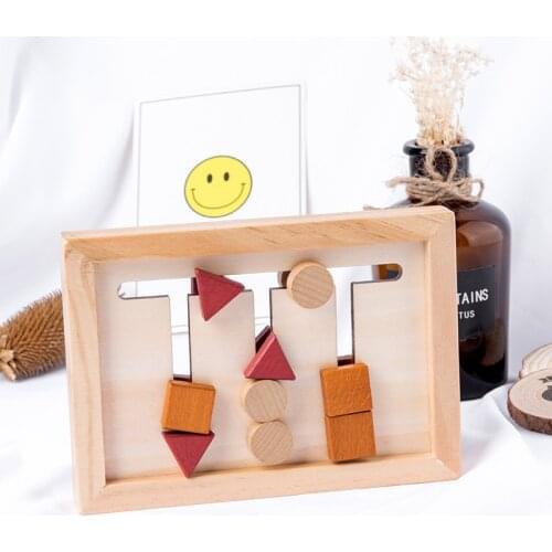 Wooden Four Color Game Shape Matching Walking Childrens Early Education Logical Thinking Training Enlightenment Educational Toy