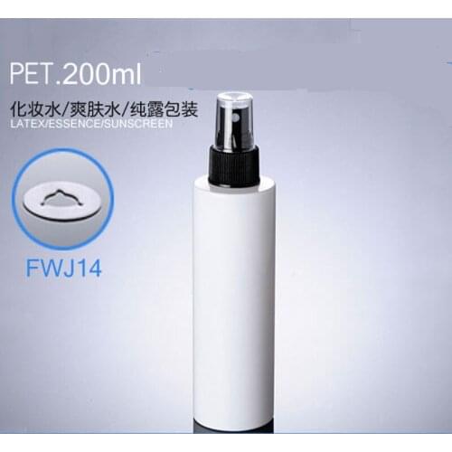 Wholesale 300pcs/lot Capacity 200ml Empty PET White Bottle with Sprayer For Cosmetic Packaging FWJ15