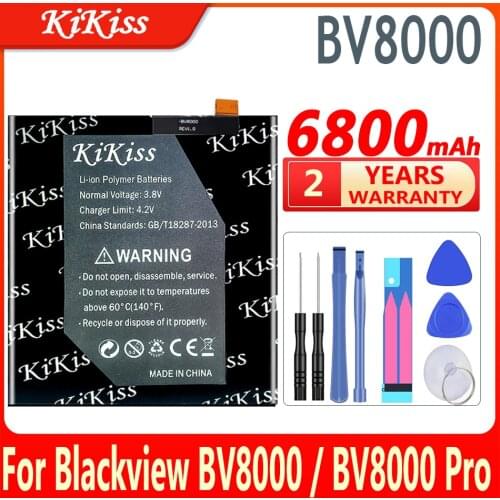 Original KiKiss Bv8000 Battery For Blackview BV8000 BV 8000 Pro 8000pro V636468P Cell Phone Replacement Batteries + Gift Tools
