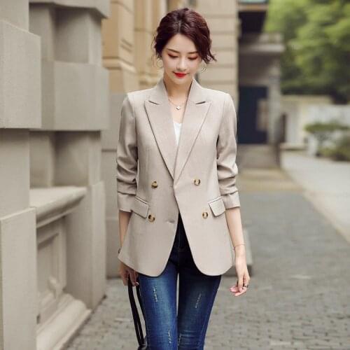 Professional Womens Blazer 2021 New Autumn Womens Casual Ladies Suit Jacket Office High-quality Mid-length Jacket