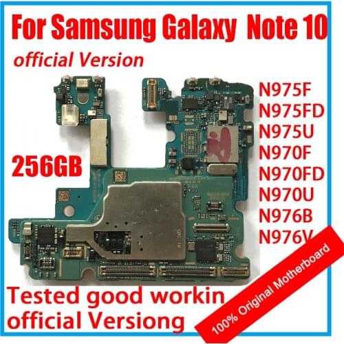 Unlocked Motherboard For Samsung Galaxy Note 10 N970F N970FD N970U NOTE 10 Plus N975F N975U N975FD 256GB Android Logic Board