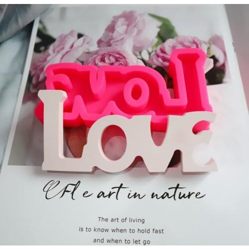 LOVE Silicone Mould Handmade Cake Mould Letter Mould Heart Shape Mousse Mould Embossing Mould