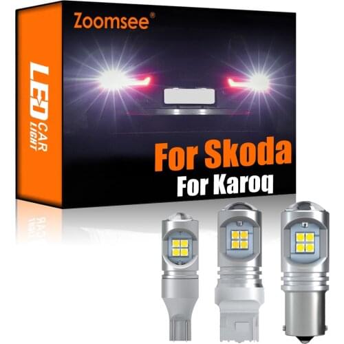 Zoomsee 2Pcs White Reverse LED For Skoda Karoq 2017-2020 Canbus Exterior Backup No Error Rear Tail Bulb Light Vehicle Lamp Kit