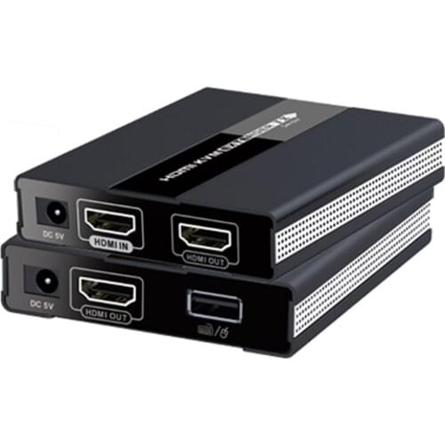 Real Time 1080P 60M USB HDMI KVM Extender Over Single Cat 5/5E/6/7 Ethernet Cable HDMI Extension USB Keyboard Mouse Support