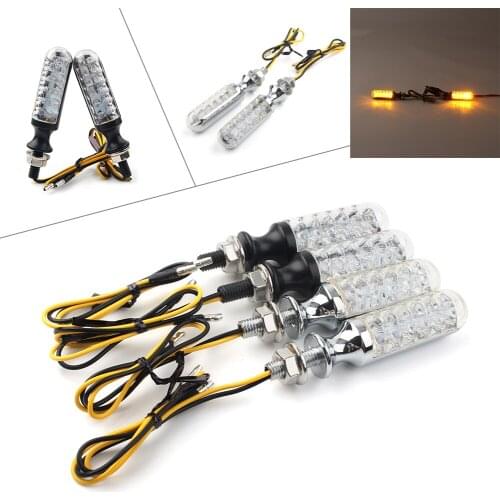 2× Motorcycle Turn Signal Lights Indicator Blinker Amber Bulbs 12V Universal For Motorcycle Bikes Bicycle With 10mm Direct Blot