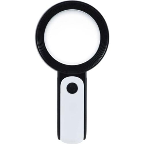 30x Super Large Magnifying Glass with LED Lights AAA Battery Big Magnifier Portable Handheld Reading Glasses Loupe
