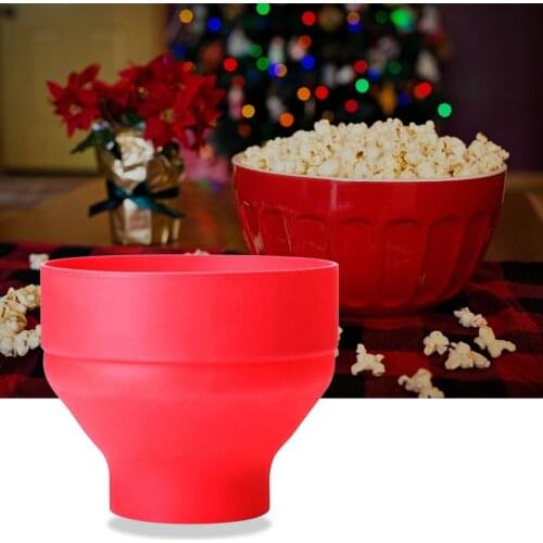 New Silicone Popcorn Maker Microwave Popcorn Bucket Foldable Bucket Resistant High Temperature Silicone Popcorn Bucket With Lid